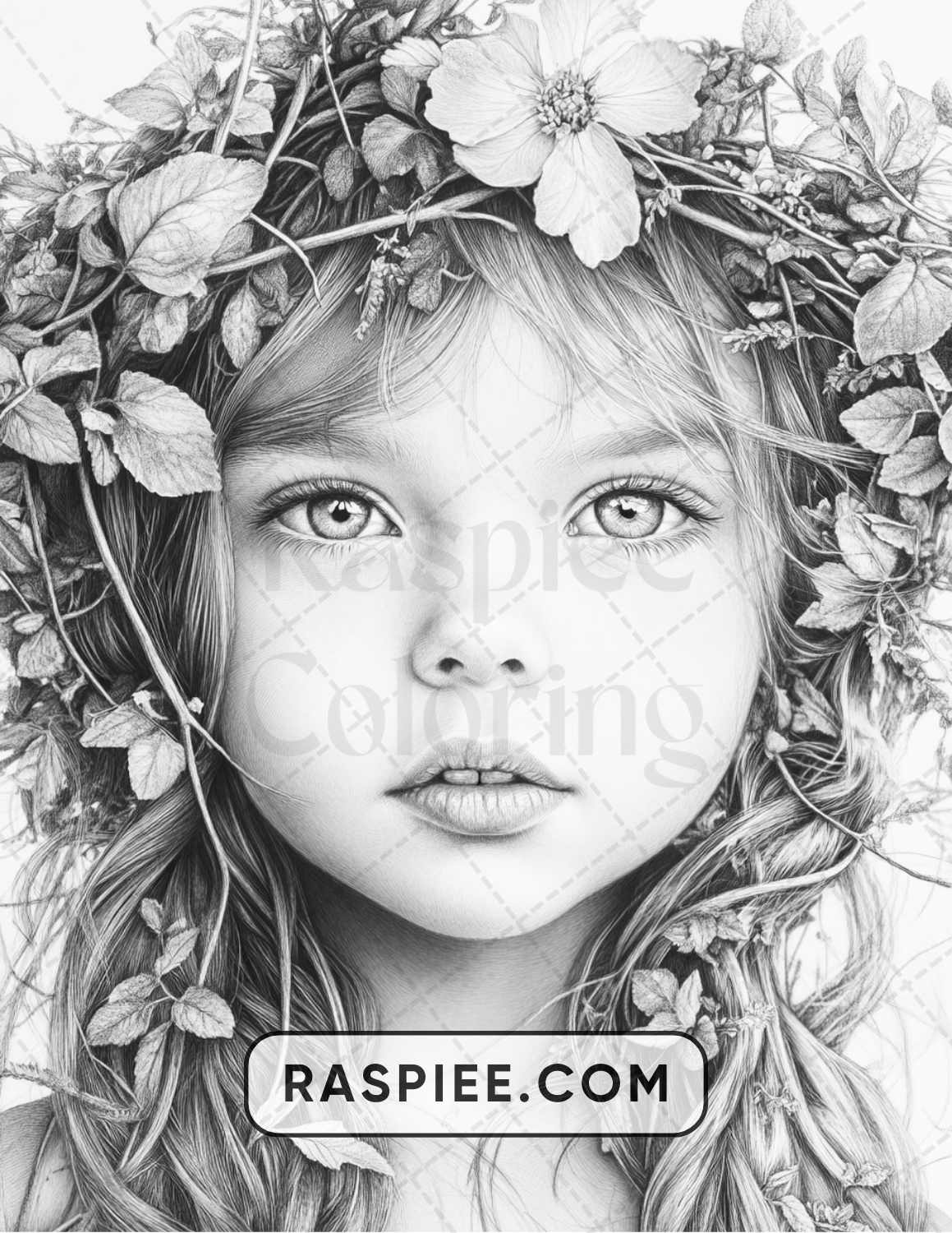 88 Bohemian Little Girls Portrait Adult Coloring Pages