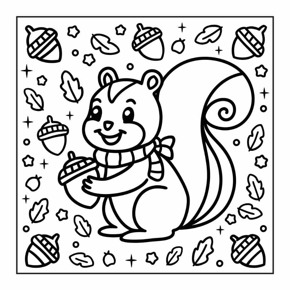 114 Cozy Autumn Bold & Easy Coloring Pages PDF Printable Instant Download - RASPIEE