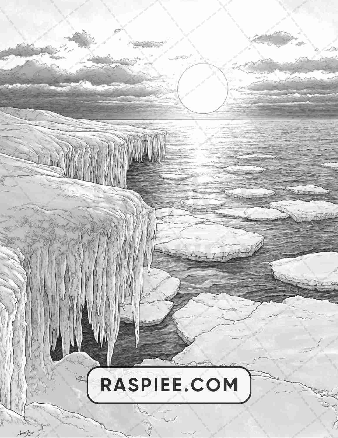 82 Winter Landscapes Adult Coloring Pages - RASPIEE