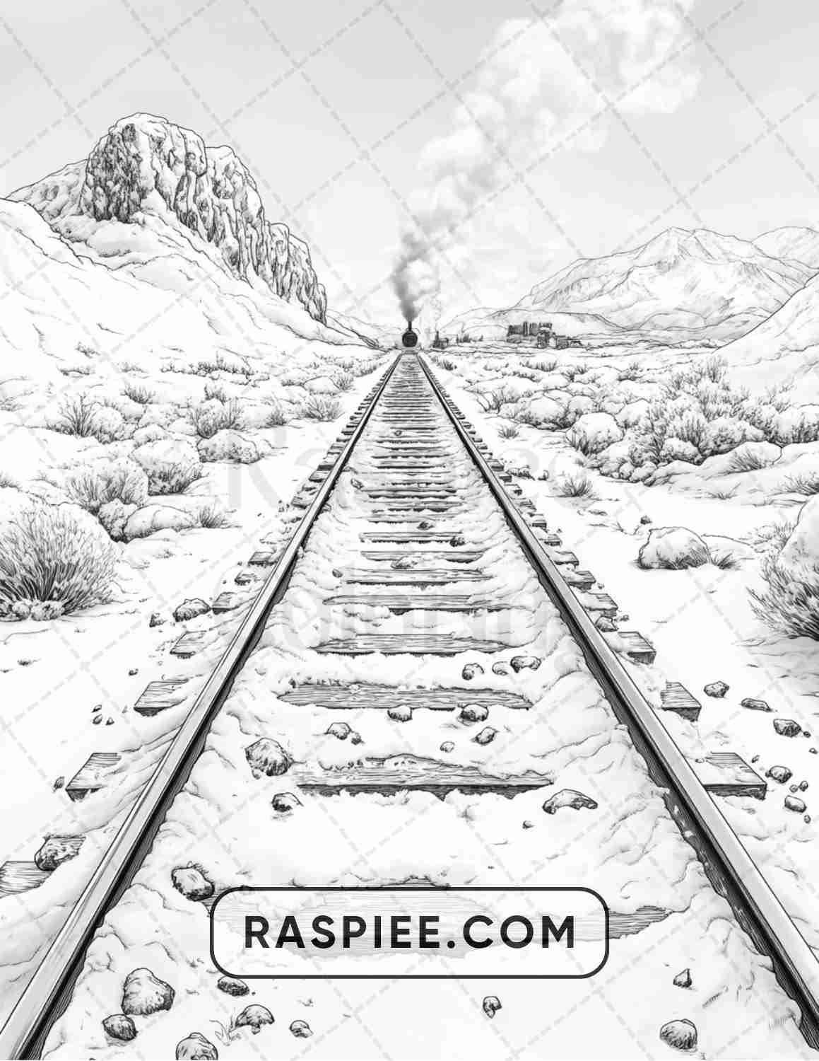 82 Winter Landscapes Adult Coloring Pages - RASPIEE