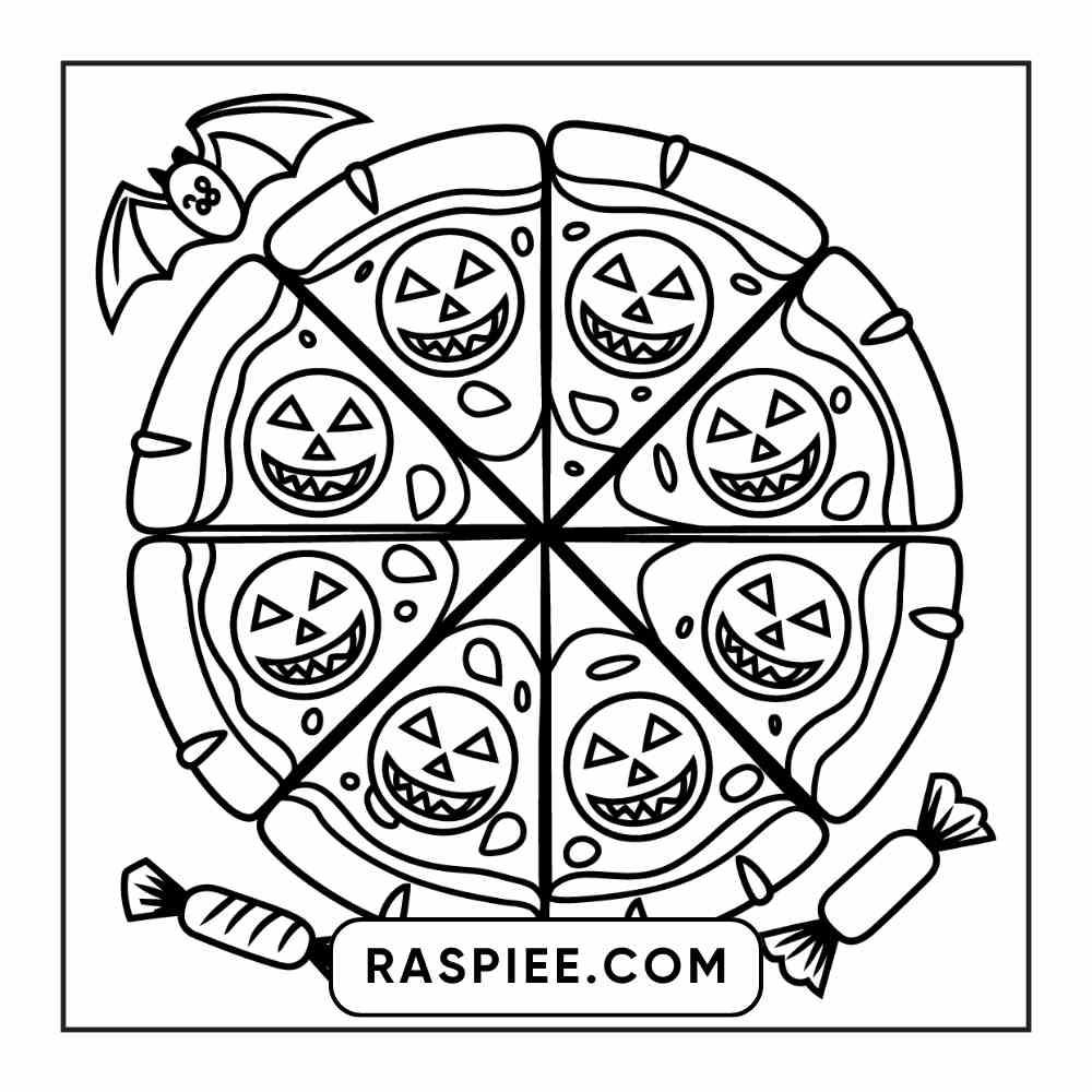 100 Bold Easy Spooky Food & Drinks Coloring Pages Printable PDF Instant Download - RASPIEE