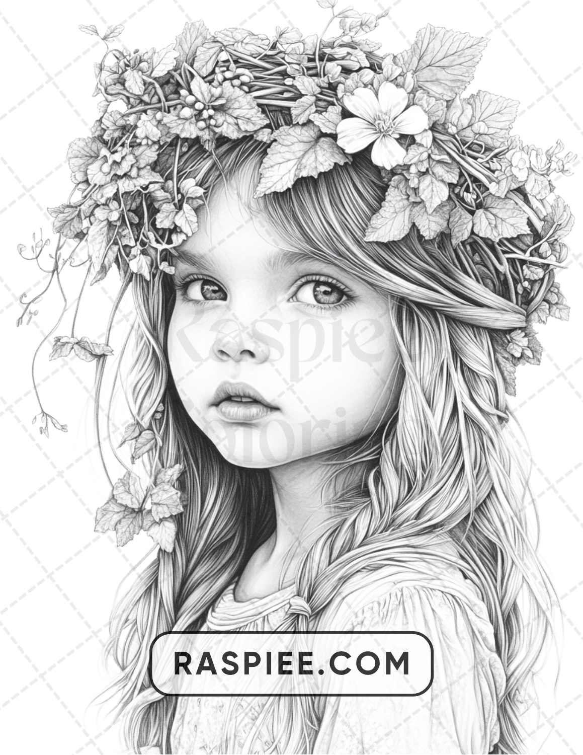 88 Bohemian Little Girls Portrait Adult Coloring Pages