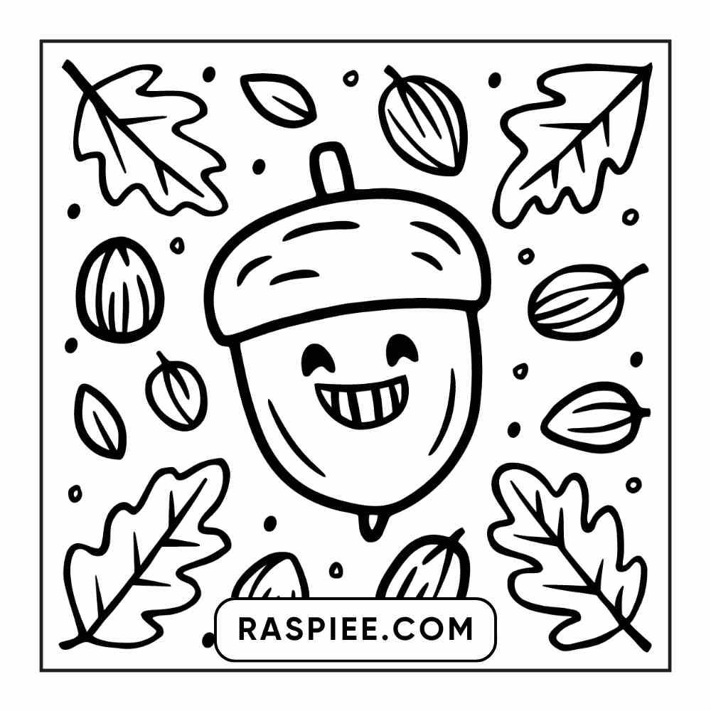 114 Cozy Autumn Bold & Easy Coloring Pages PDF Printable Instant Download - RASPIEE