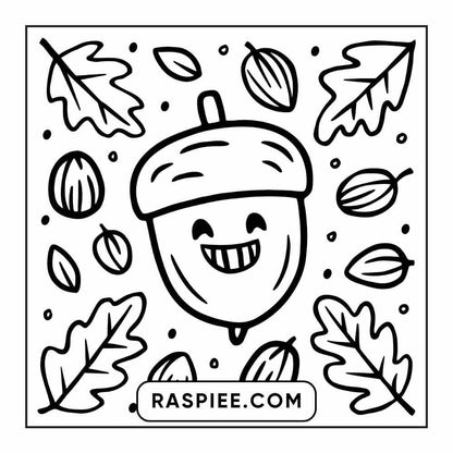 114 Cozy Autumn Bold & Easy Coloring Pages PDF Printable Instant Download - RASPIEE