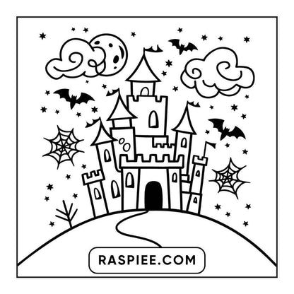 100 Bold and Easy Cute Halloween Coloring Pages Printable PDF Instant Download - RASPIEE