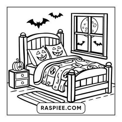 100 Bold and Easy Cute Halloween Coloring Pages Printable PDF Instant Download - RASPIEE