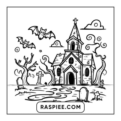 100 Bold and Easy Cute Halloween Coloring Pages Printable PDF Instant Download - RASPIEE