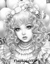 40 Cute Decora Girls Grayscale Coloring Pages Printable for Adults Kid ...