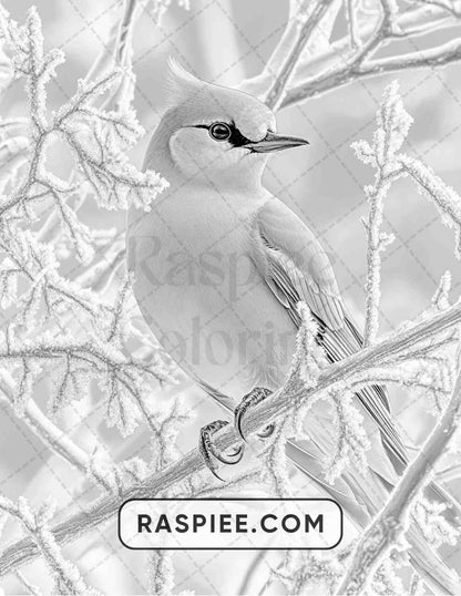 80 Winter Birds Adult Coloring Pages