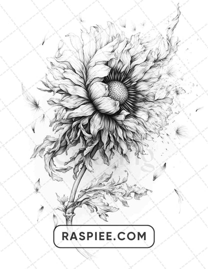 77 Flower Tattoos Adult Coloring Pages - RASPIEE