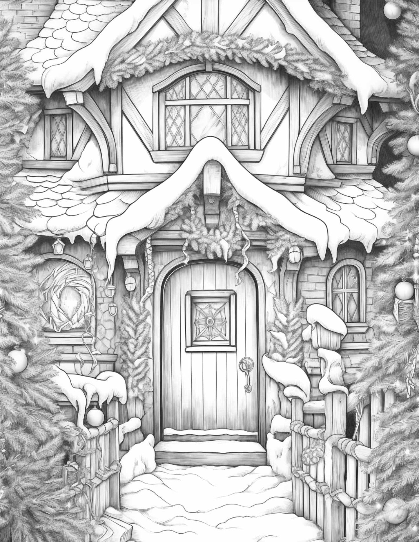 Christmas Houses Coloring Book for Adults Houses Coloring Pages Winter  Coloring Book House Decoration Christmas Coloring Book A4 58P -  Sweden