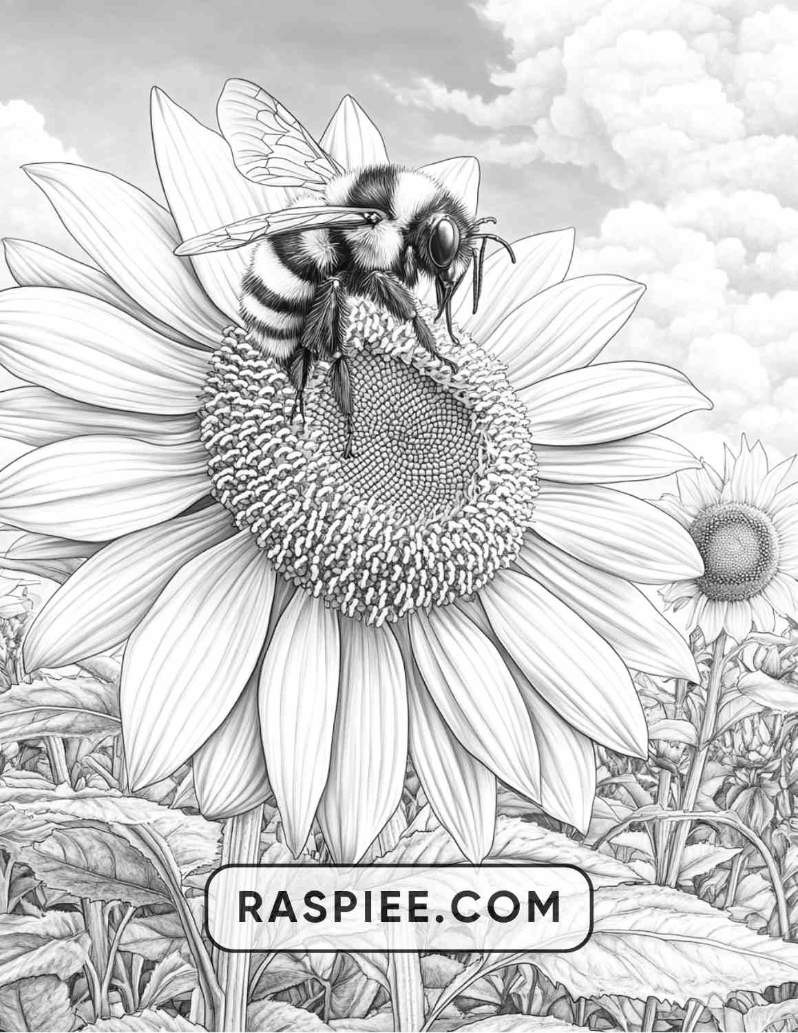 Insects and Flowers Adult Coloring Pages - RASPIEE