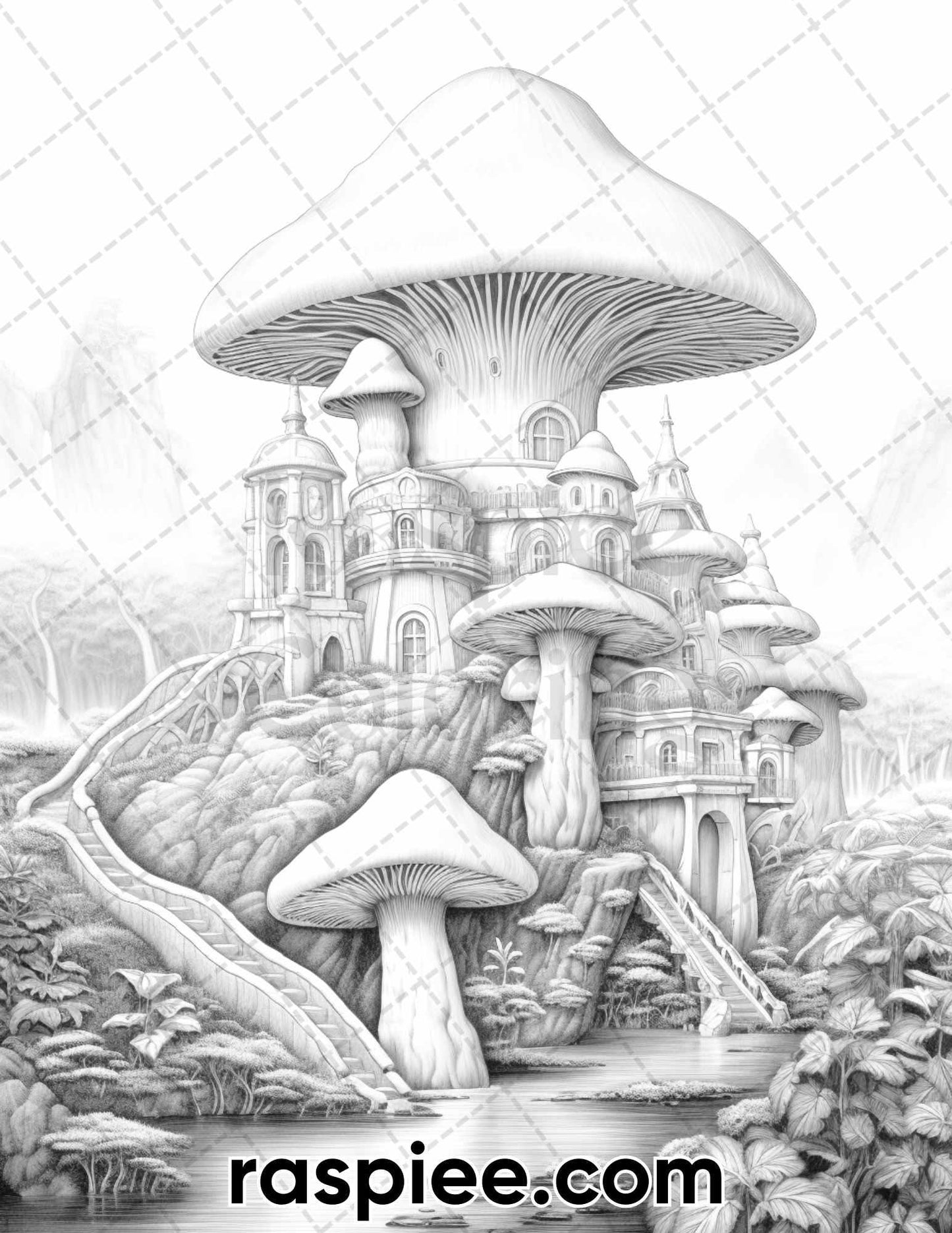Free Spring Time Grayscale Adult Coloring Pages, Printable PDF Instant Download