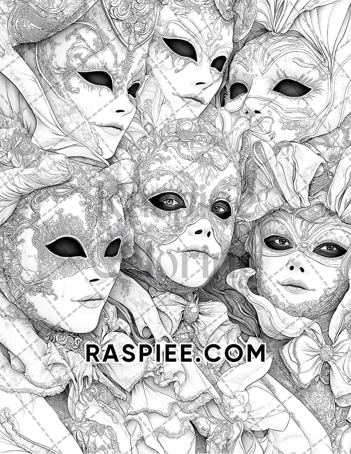 Halloween Surreal Adult Coloring Pages Printable PDF Instant Download - RASPIEE