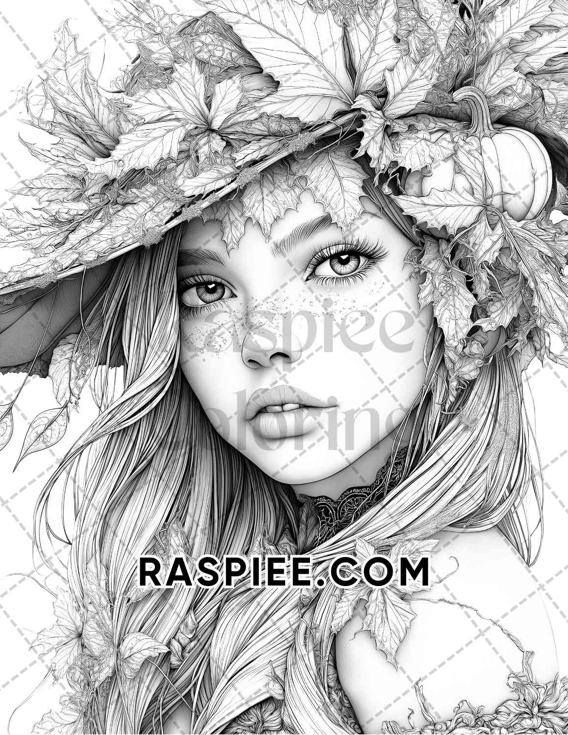 Fairy Beauties Portrait Adult Coloring Pages Printable PDF Instant Download