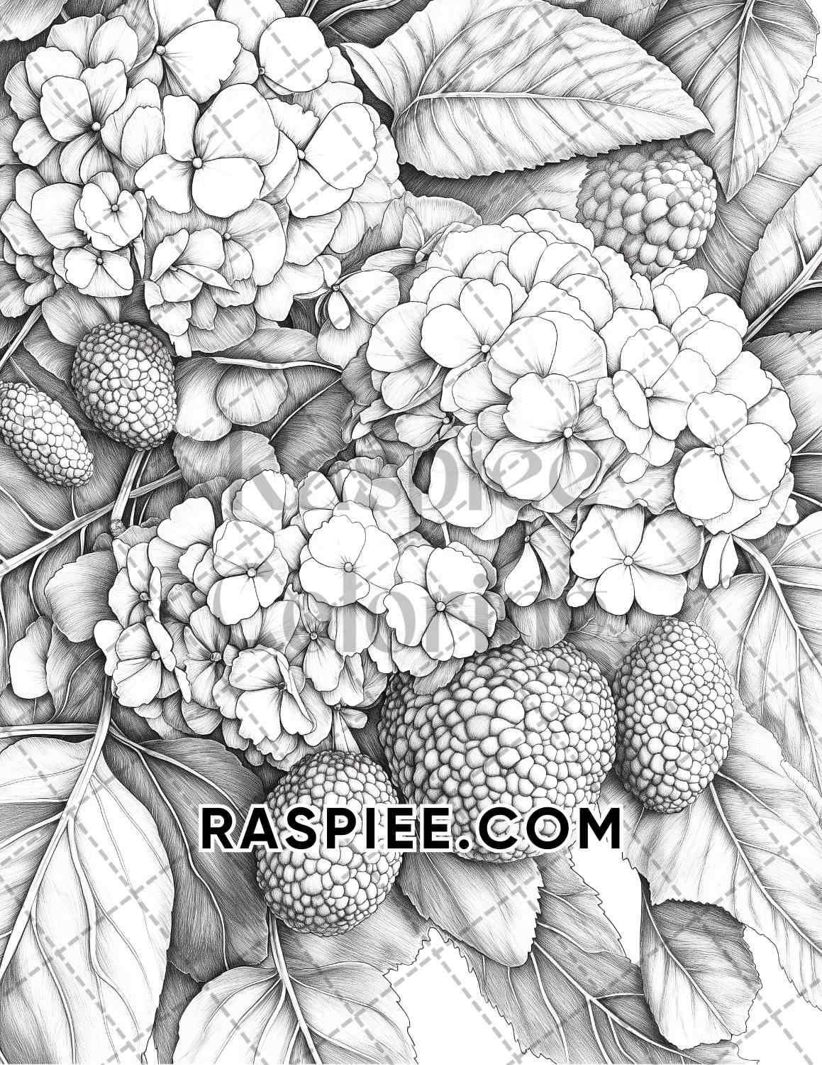 Fall Flowers Adult Coloring Pages Printable PDF Instant Download - RASPIEE