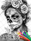 30 Printable Horror Bride Coloring Pages for Adults, Gothic Wedding Gr ...