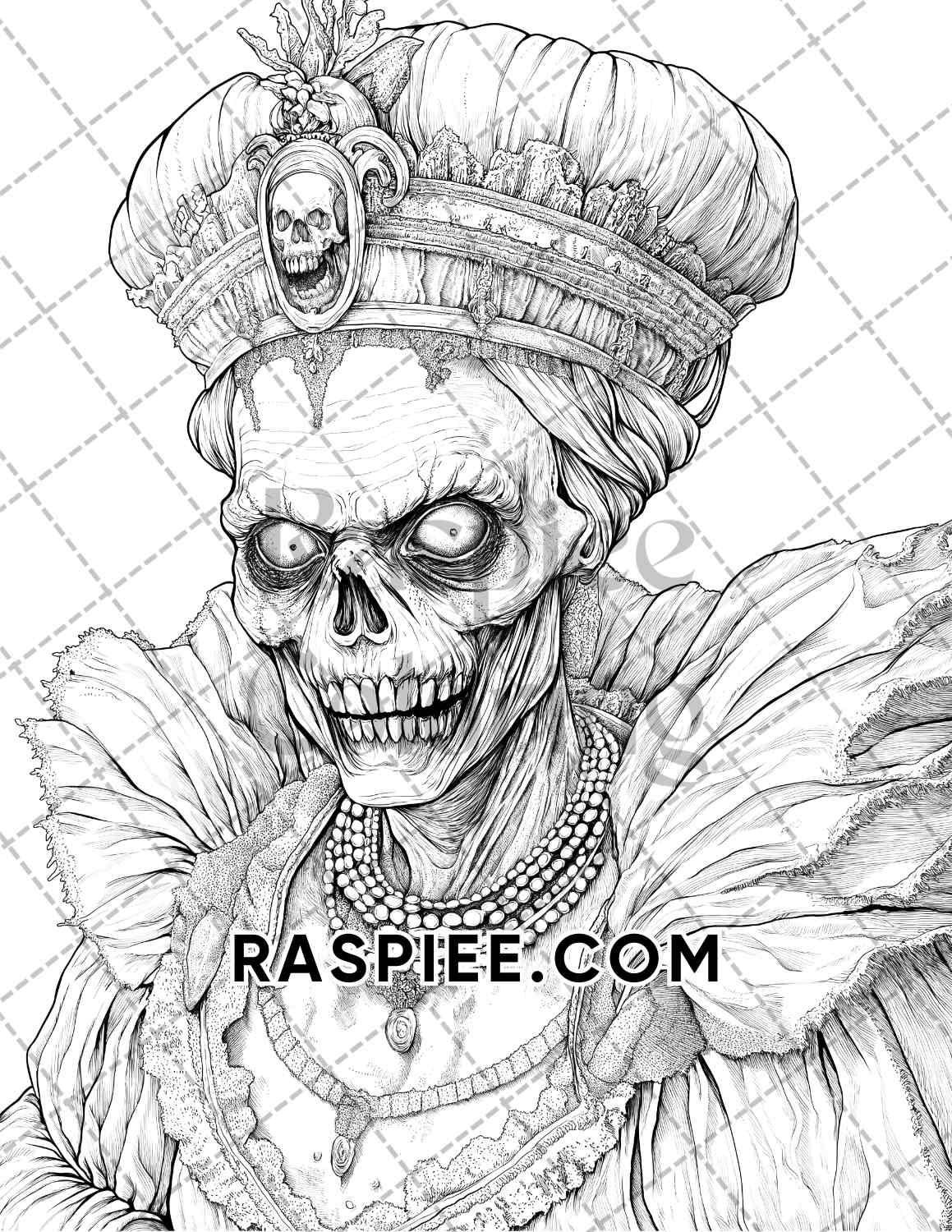 Scary Zombies Halloween Adult Coloring Pages Printable PDF Instant Download