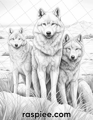 55 Winter Wildlife Grayscale Coloring Pages for Adults, Printable PDF ...