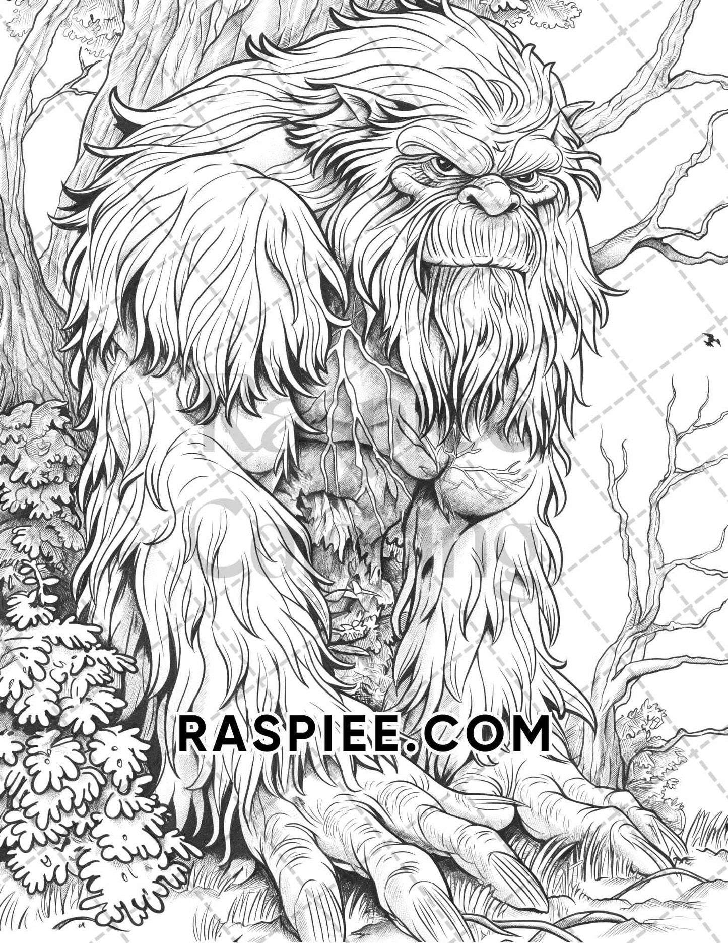 50 Spooky Monsters Halloween Adult Coloring Pages Printable PDF Instant Download