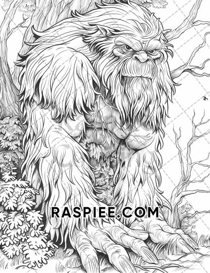 50 Spooky Monsters Halloween Adult Coloring Pages Printable PDF Instant Download - RASPIEE