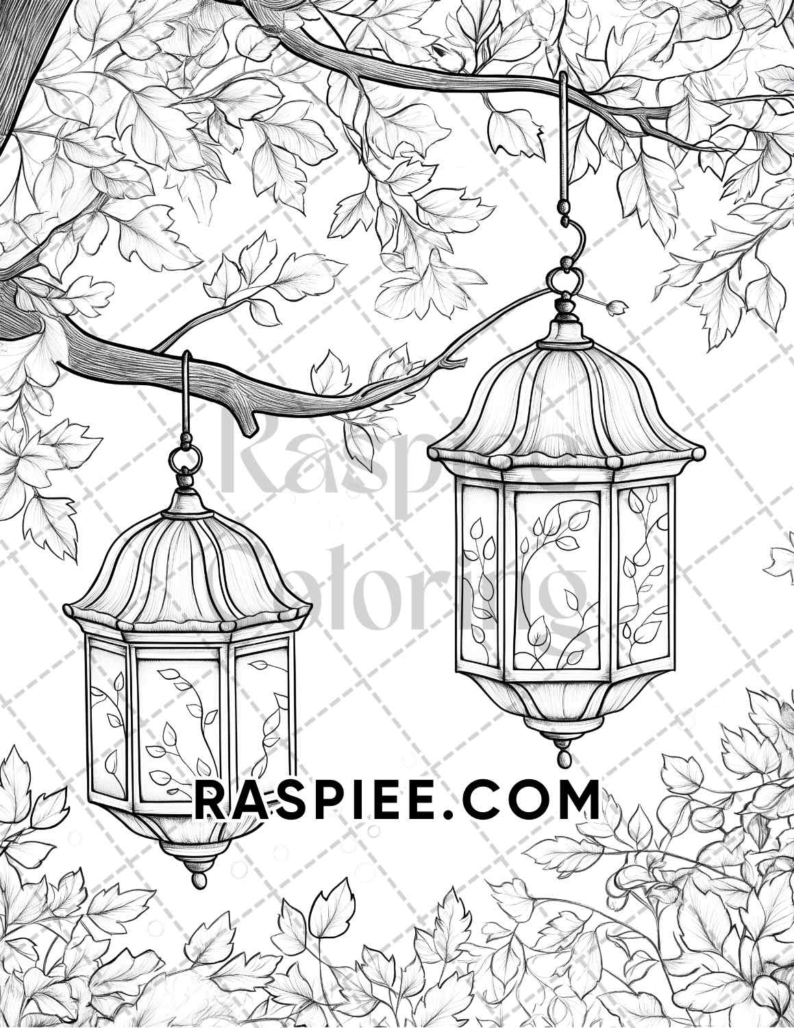 Hello Autumn Adult Coloring Pages Printable PDF Instant Download - RASPIEE