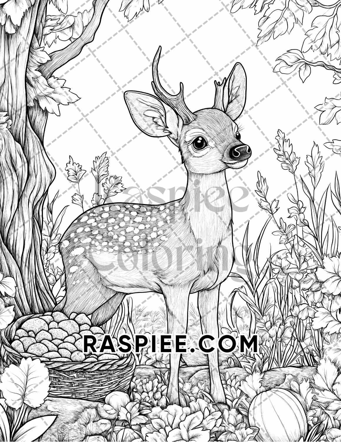 Autumn Charm Adult Coloring Pages Printable PDF Instant Download - RASPIEE