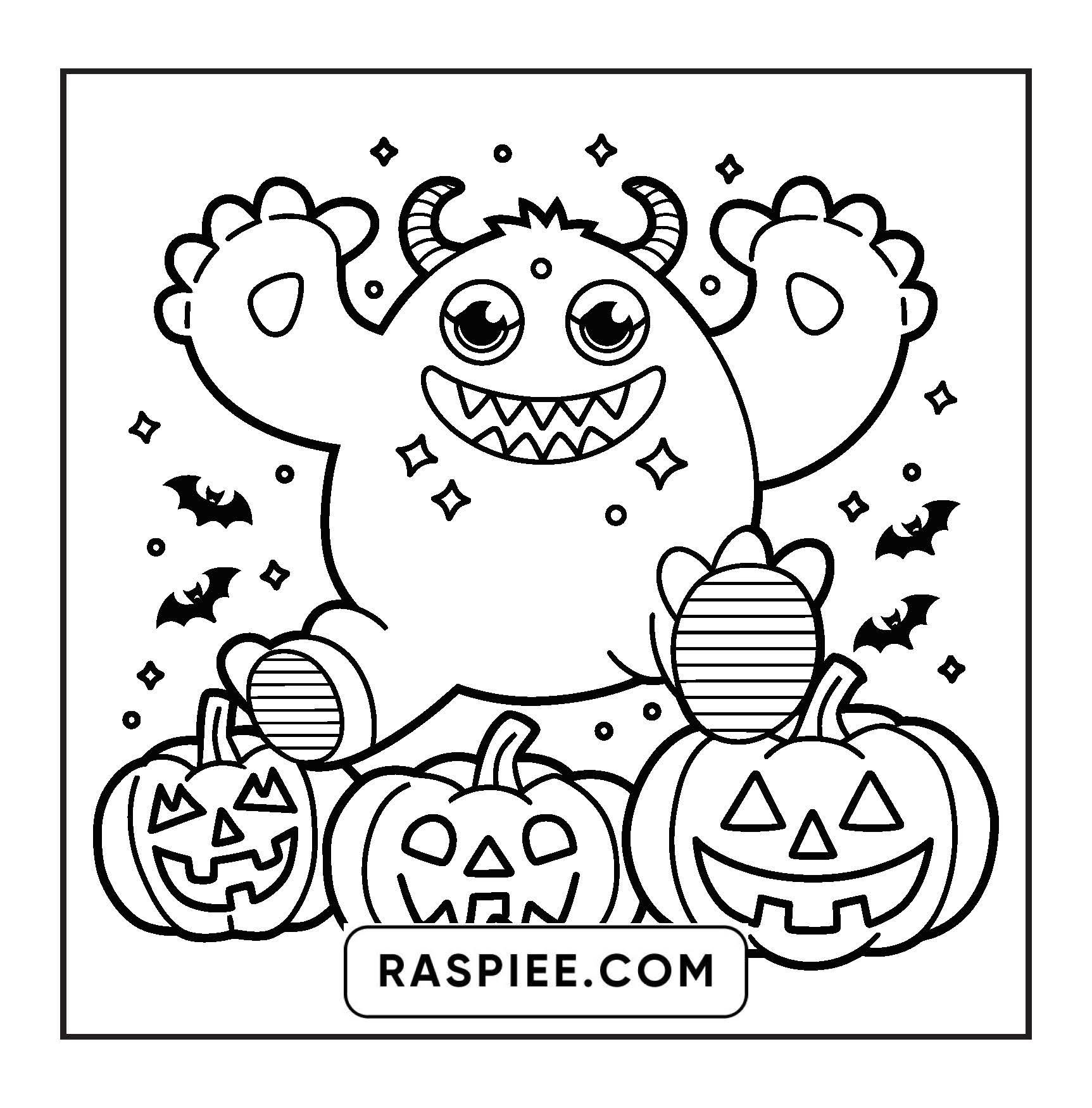 monsters coloring pages printable 90 Bold and Easy Creepy Monster Coloring Pages