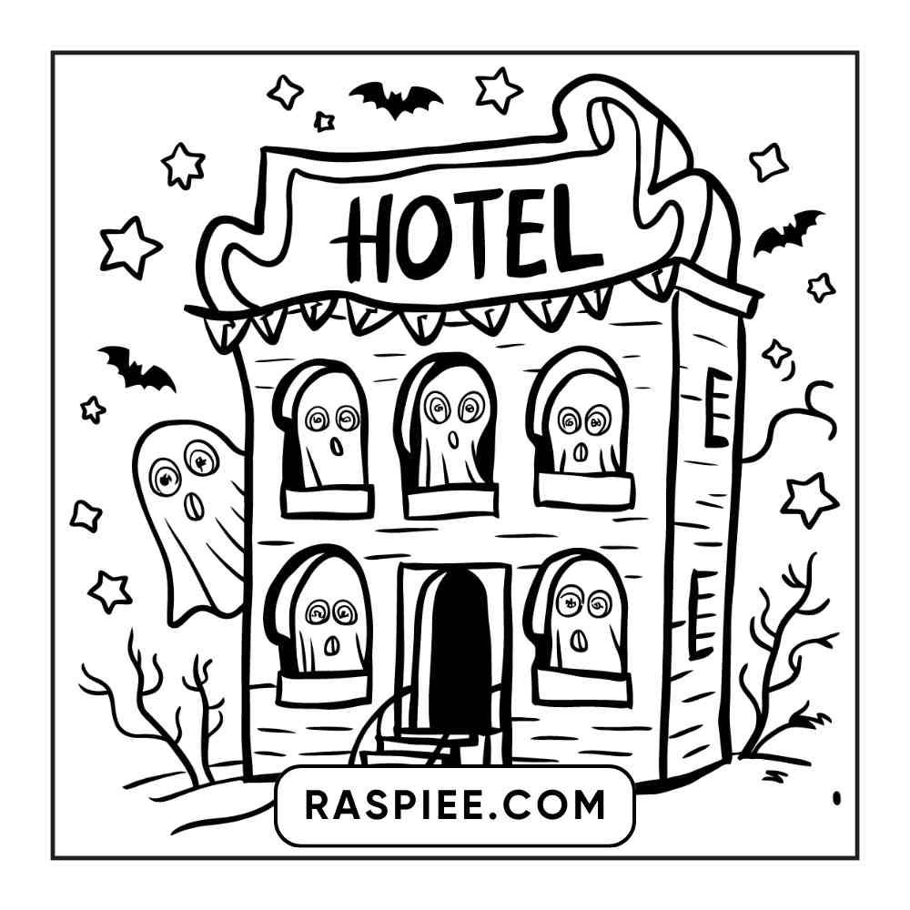 100 Bold and Easy Cute Halloween Coloring Pages Printable PDF Instant Download - RASPIEE