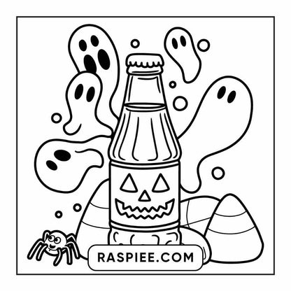 100 Bold Easy Spooky Food & Drinks Coloring Pages Printable PDF Instant Download - RASPIEE