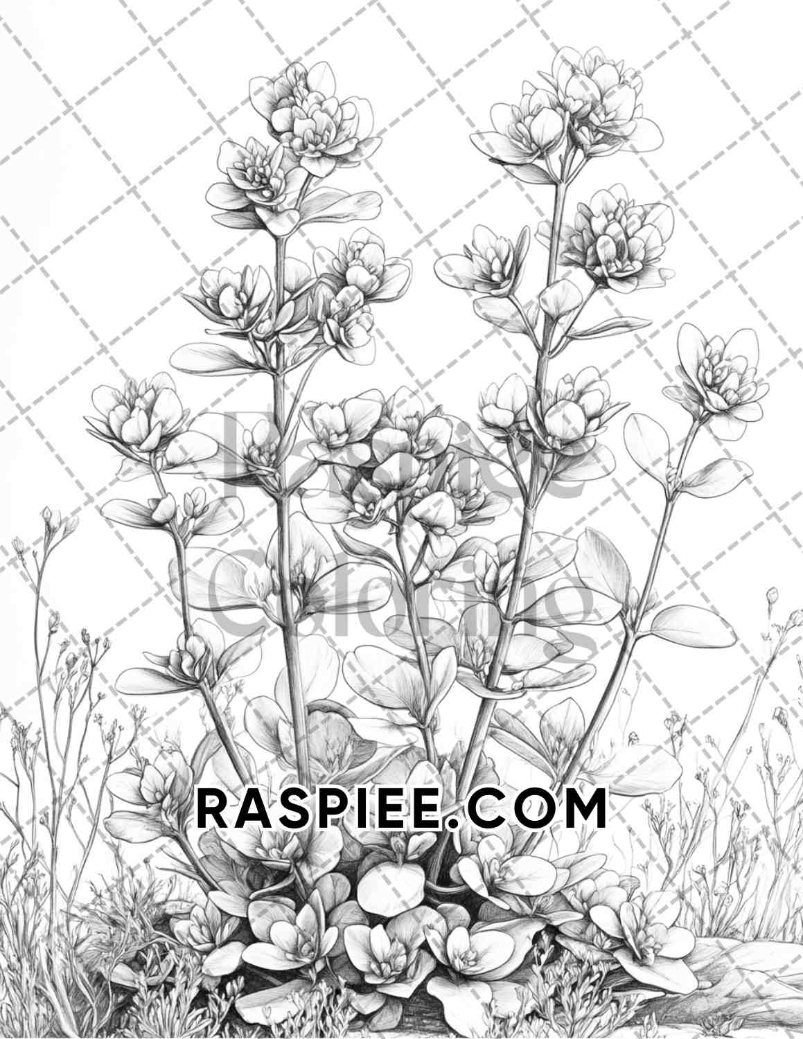 Succulent Blossoms Adult Coloring Pages Printable PDF Instant Download