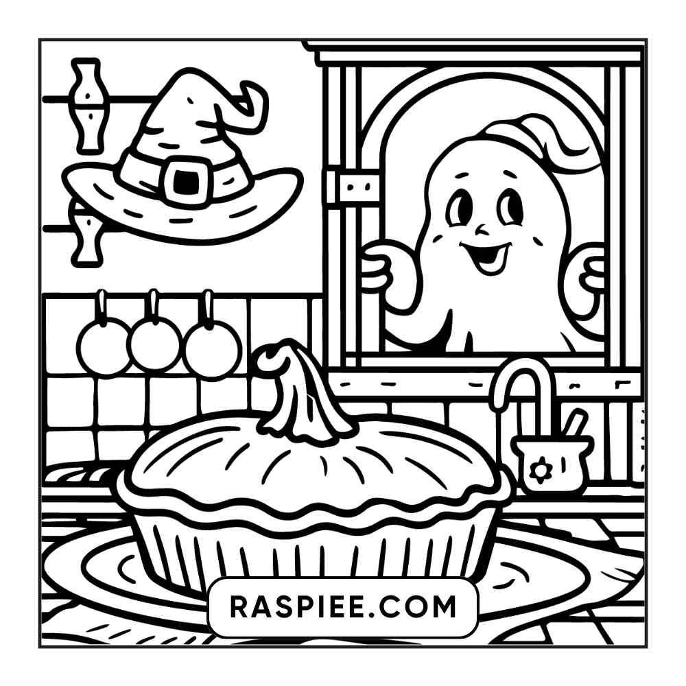 100 Bold and Easy Cute Halloween Coloring Pages Printable PDF Instant Download - RASPIEE