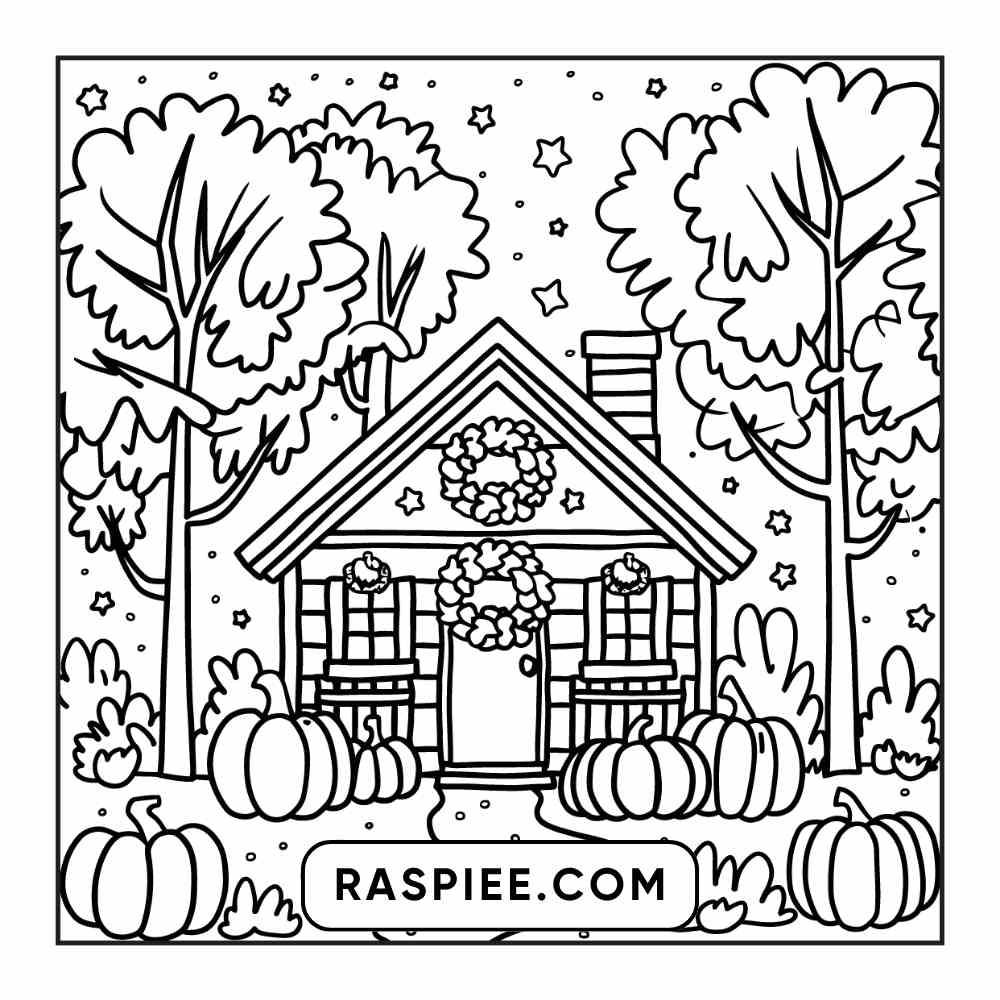 114 Cozy Autumn Bold & Easy Coloring Pages PDF Printable Instant Download - RASPIEE