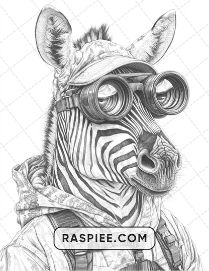 96 Animals Dressed Up Adult Coloring Pages