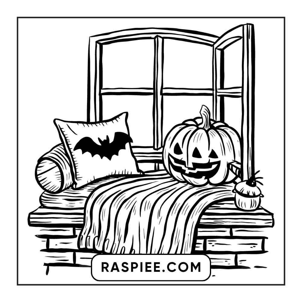 100 Bold and Easy Cute Halloween Coloring Pages Printable PDF Instant Download - RASPIEE