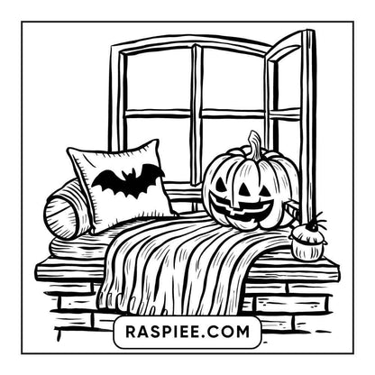 100 Bold and Easy Cute Halloween Coloring Pages Printable PDF Instant Download - RASPIEE