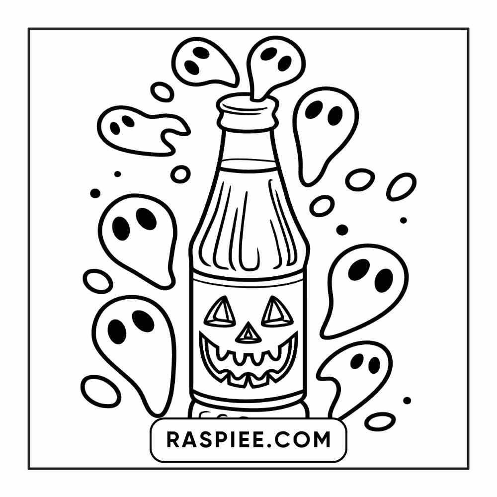 100 Bold Easy Spooky Food & Drinks Coloring Pages Printable PDF Instant Download - RASPIEE