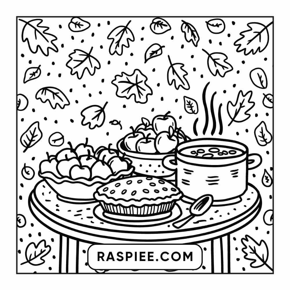 114 Cozy Autumn Bold & Easy Coloring Pages PDF Printable Instant Download - RASPIEE