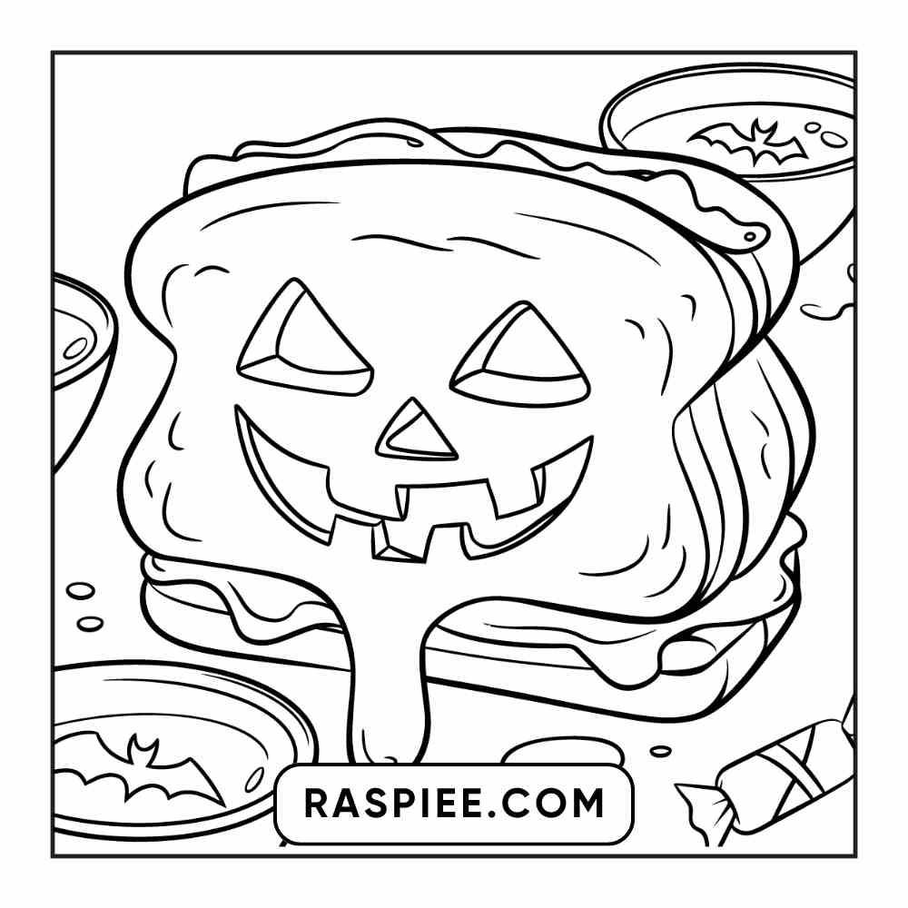 100 Bold Easy Spooky Food & Drinks Coloring Pages Printable PDF Instant Download - RASPIEE