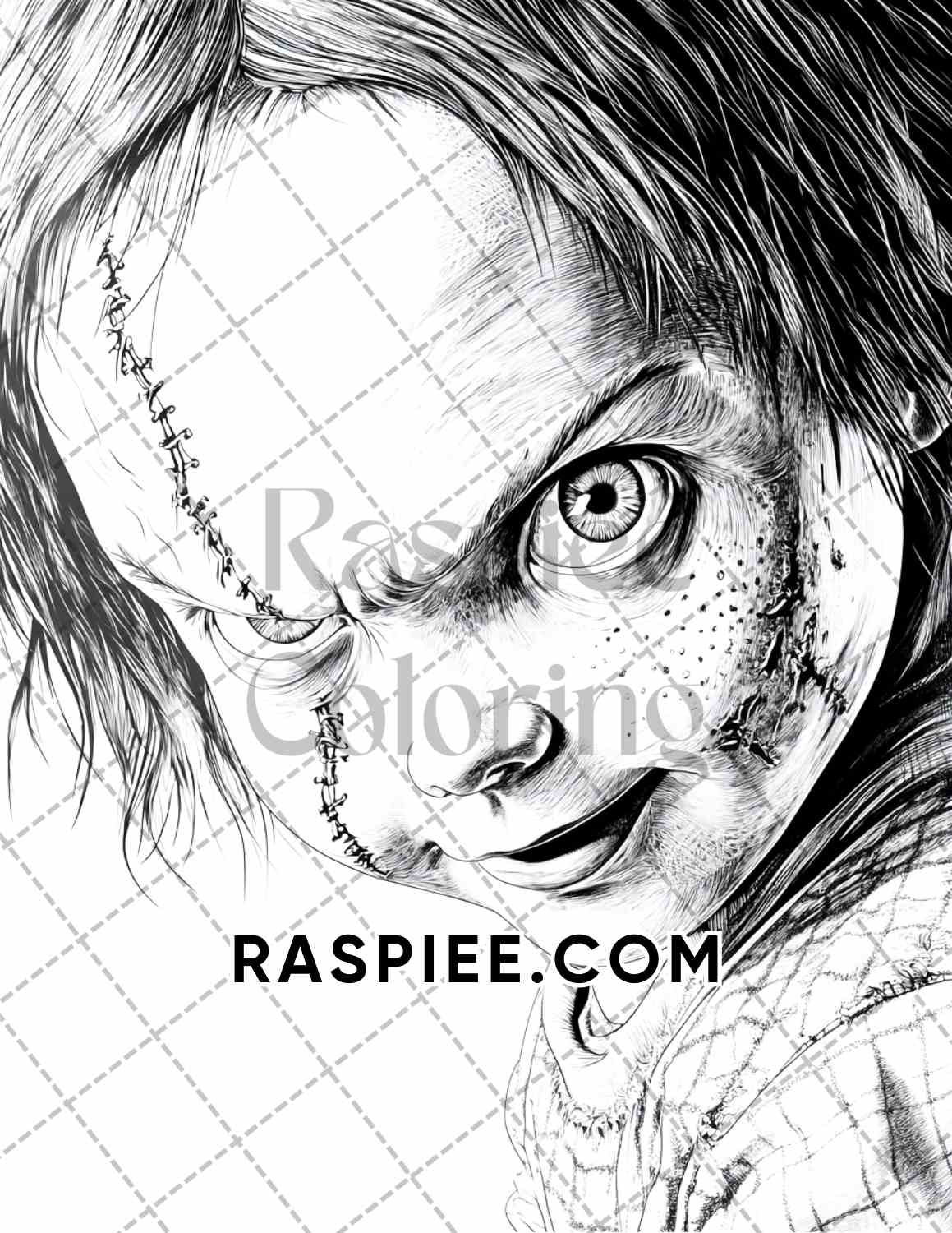 Legends of Horror Halloween Adult Coloring Pages Printable PDF Instant Download