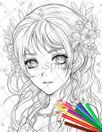 32 Anime Fairy Girl Printable Coloring Pages for Adults, Cute Fairy Gr – Raspiee Coloring