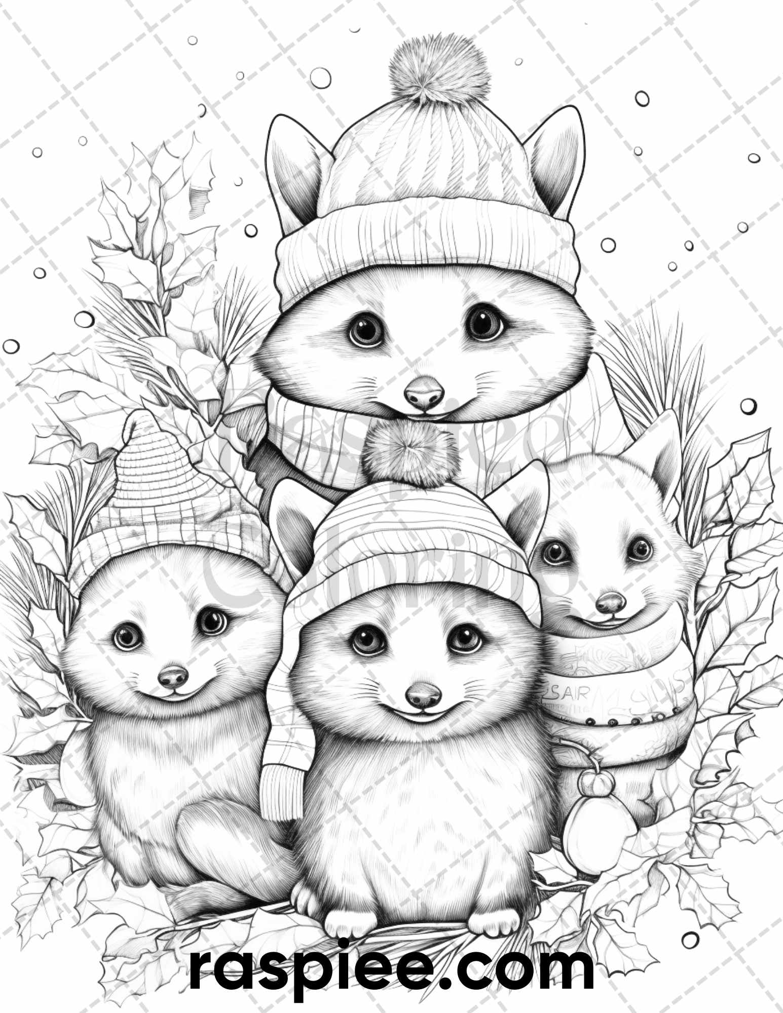 Christmas grayscale coloring page, Adult holiday coloring printable, Printable winter relaxation activity, Festive grayscale coloring sheet, Christmas coloring therapy, Seasonal coloring activities, Xmas Coloring Pages, Winter Coloring Pages, Holiday Coloring Pages, Santa Claus Coloring Pages