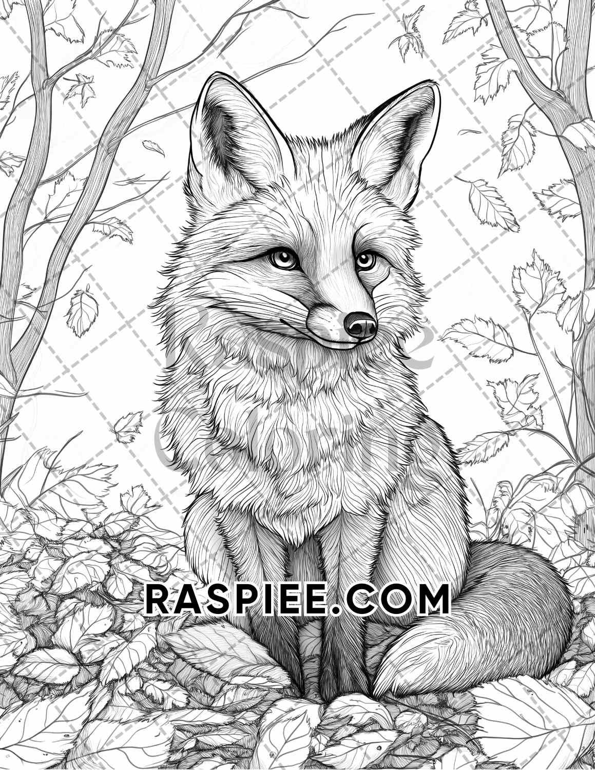 Autumn Charm Adult Coloring Pages Printable PDF Instant Download - RASPIEE