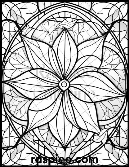 Christmas stained glass coloring page, Adult holiday coloring book, Christmas Coloring Book Printable, Christmas Coloring Pages for Adults, Xmas Coloring Pages, Winter Coloring Pages, Christmas Coloring Sheets