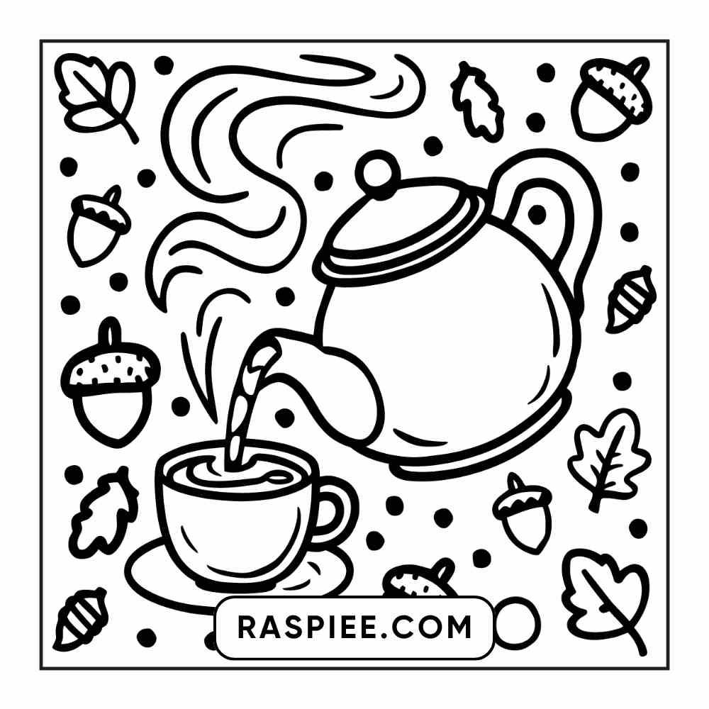 114 Cozy Autumn Bold & Easy Coloring Pages PDF Printable Instant Download - RASPIEE