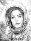 50 Astronaut Girl Portrait Grayscale Coloring Pages Printable for Adul ...