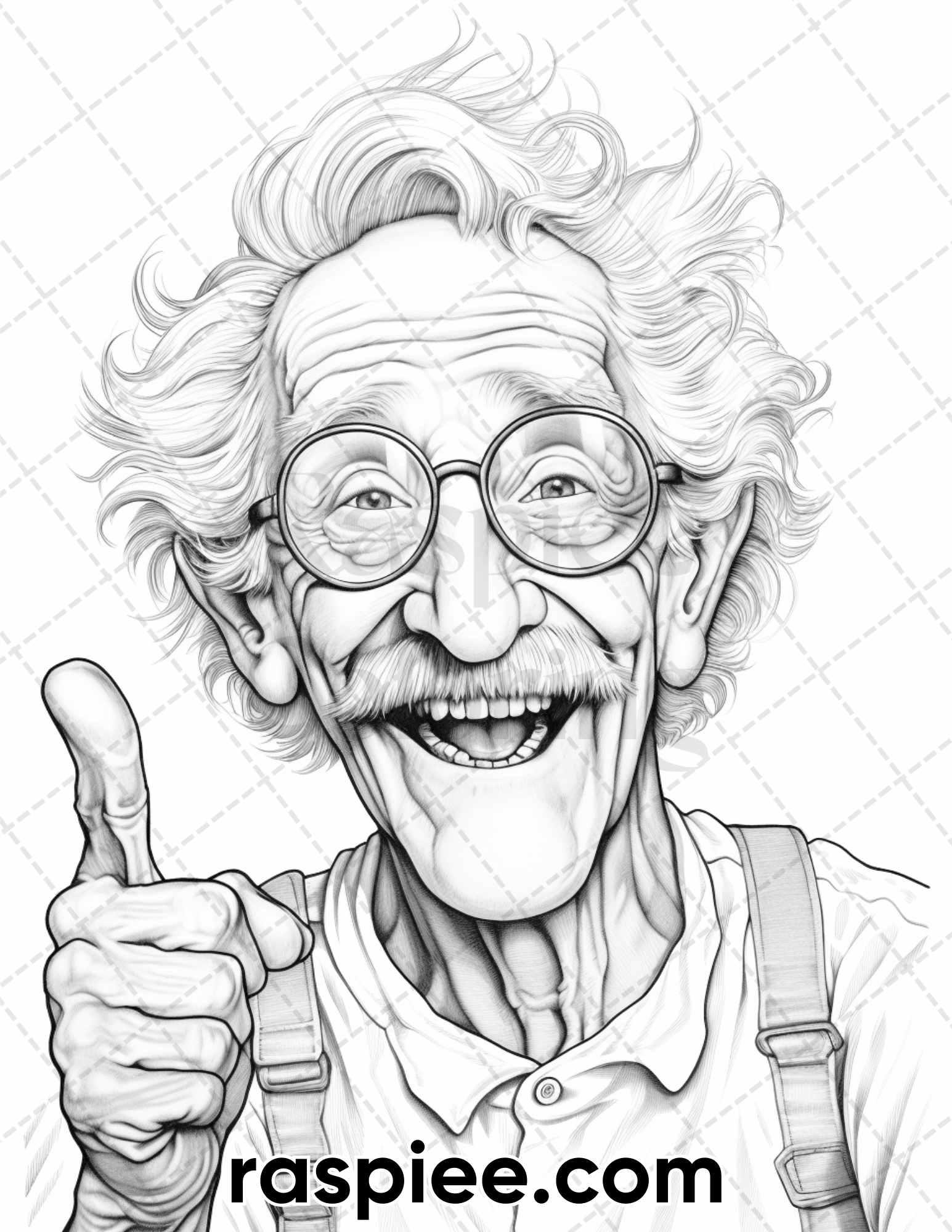 50 Funny Grandpa Grayscale Coloring Pages For Adults Printable PDF In 50-funny-grandpa-grayscale-coloring-pages-for-adults-printable-pdf-in
