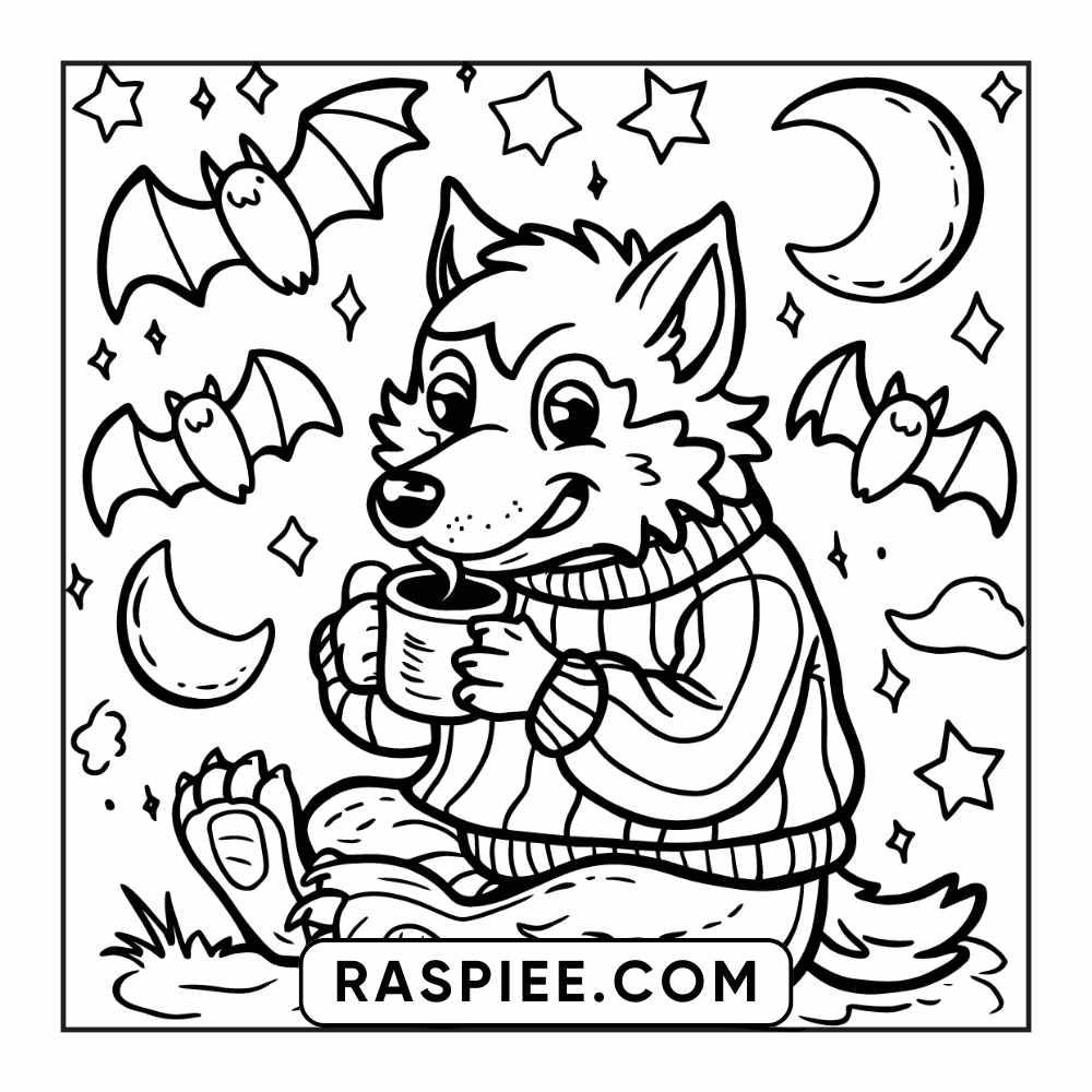 84 Cozy Halloween Bold & Easy Coloring Pages Printable PDF Instant Download - RASPIEE