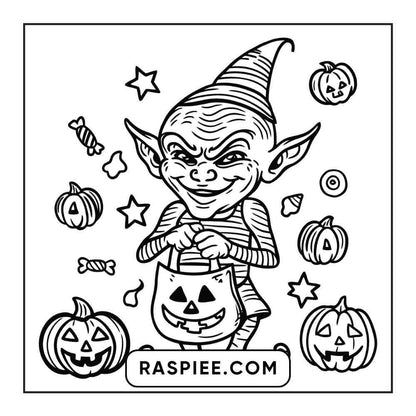 100 Bold and Easy Cute Halloween Coloring Pages Printable PDF Instant Download - RASPIEE