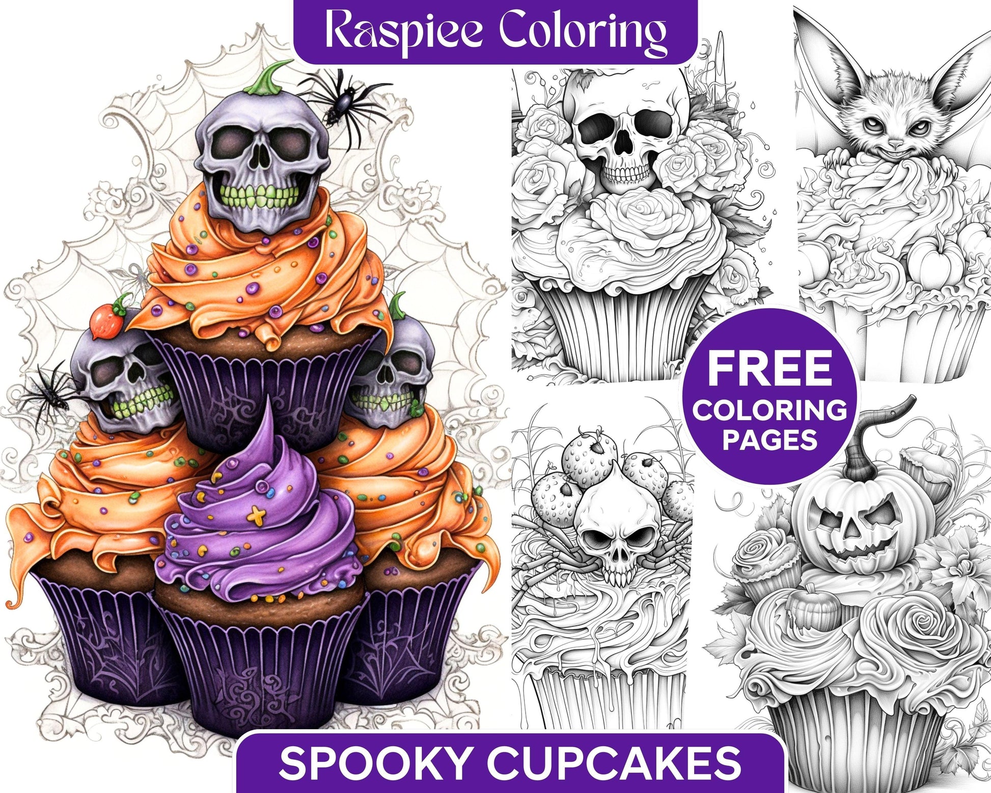 free-halloween-spooky-cupcakes-grayscale-coloring-pages-printable-for-raspiee for Free Printable Pictures Of Cupcakes Free Halloween Spooky Cupcakes Grayscale Coloring Pages Printable for – RASPIEE for Free Printable Pictures Of Cupcakes